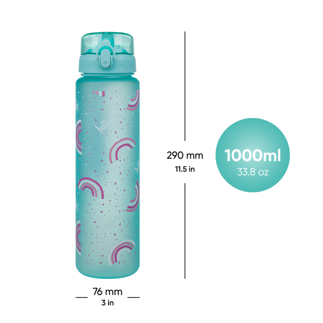 BAAGL Tritan-Flasche für Getränke Regenbogen, 1000 ml