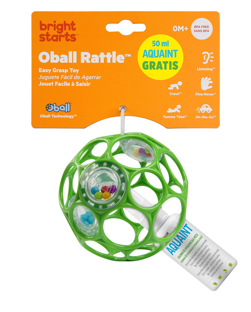 Juguete OBALL RATTLE 10cm 0m+ seafoam+50ml Aquaint