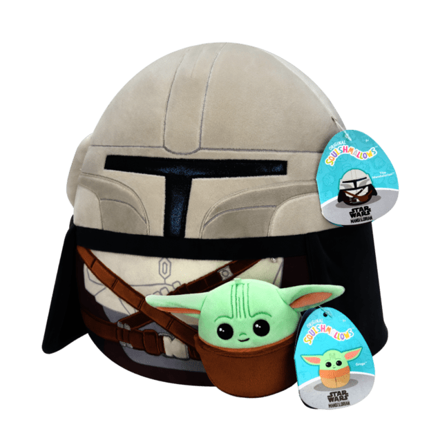SQUISHMALLOWS Star Wars Mandalorian 30 cm i Grogu 9 cm