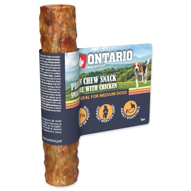 Pochúťka Ontario Protein kura, žuvacia rolka malá 12,7cm, Medium