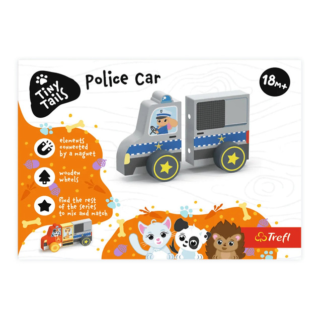Trefl Magnetické vozidlo - Policajné auto - 2 prvky