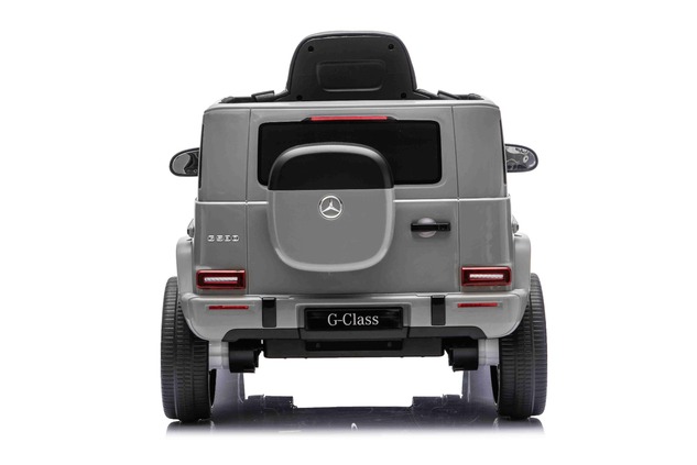 Auto elettrica Mercedes G580 12V, grigio, telecomando 2,4 GHz, Bluetooth, USB / S