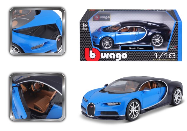 Bburago 1:18 Plus Bugatti Chiron blau / tiefblau