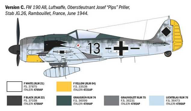 Model Kit letadlo 1490 - Focke-Wulf Fw 190 A-8/F Aces (1:72)
