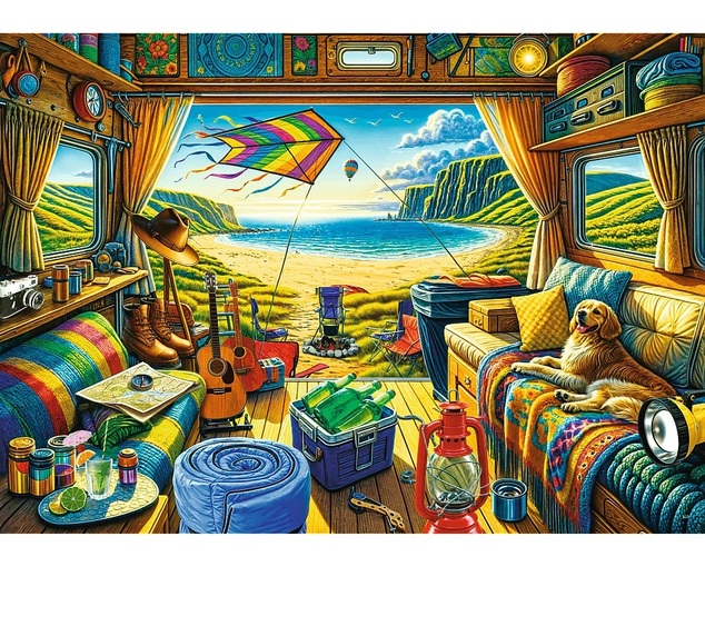Trefl Puzzle 1000 Premium Plus Quality Tea Time Cestovanie v karavane