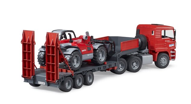 Bruder 2774 Remolque MAN TGA con cargadora telescópica Manitou