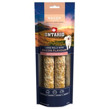Ontario Protein csemege bacon ízű, nagy rágótekercs 2db 25,4cm