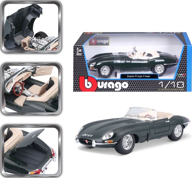Bburago 1:18 Jaguar "E" Cabriolet (1961) Grün