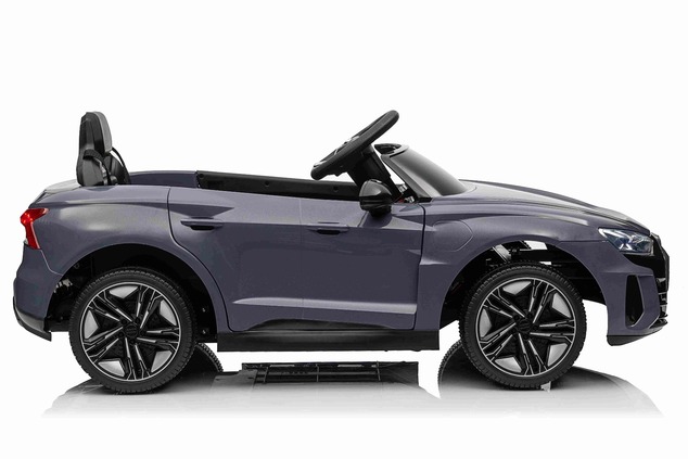 Elektrické autíčko Audi RS E-tron GT 12V, sivé, široké jednomiestne sedadlo, 2,4 GHz diaľk