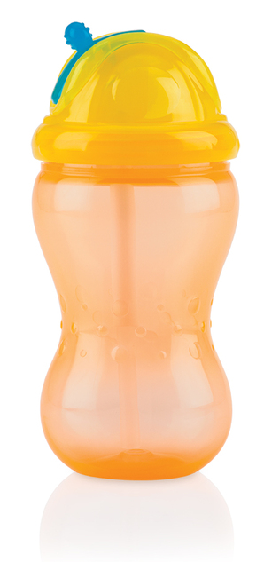 Nicht fließender Becher mit weichem, faltbarem Strohhalm und einstellbarem Durchfluss 360ml, 12m +