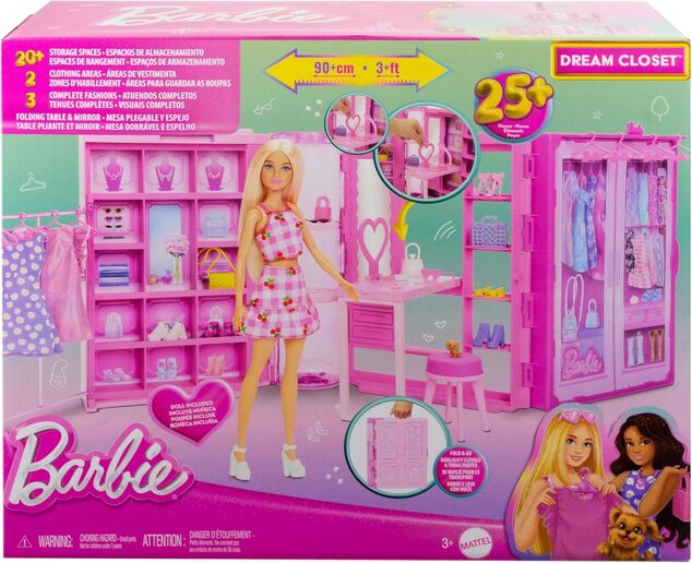 Mattel Barbie šatník snov v pastelových farbách s bábikou