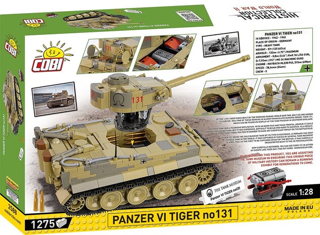 Cobi II WW Panzer VI Tiger no 131, 1:28, 1275 k