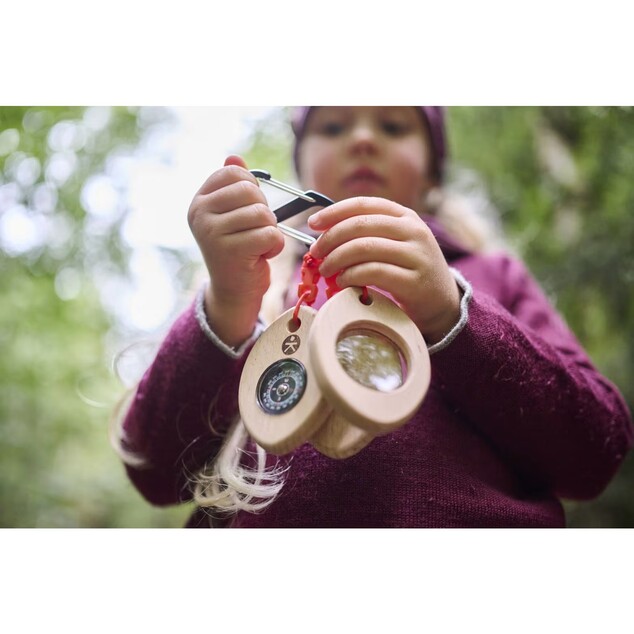 Haba Terra Kids Adventure Kompaktné trio so skobou - kompas, lupa, teplomer