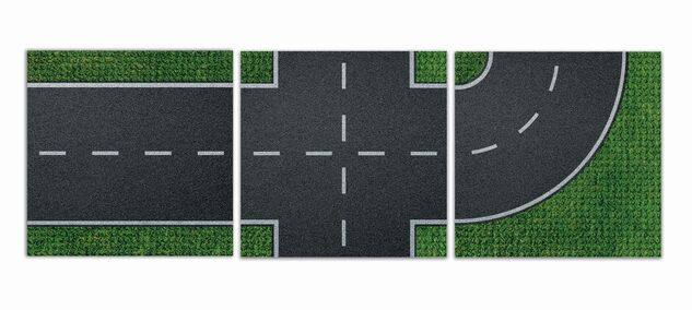 BRIXIES Plus 225.005 Design-Bauplatte - gerade Straße 25,5 x 25,5 cm