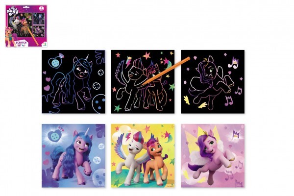 Škrabací obrázok 3ks farebný My little Pony 20x20cm