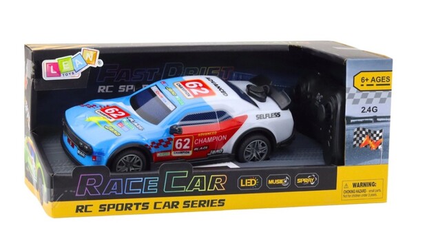 Auto 62 Champion svietiace dymiace RC na diaľkové ovládanie 19 cm