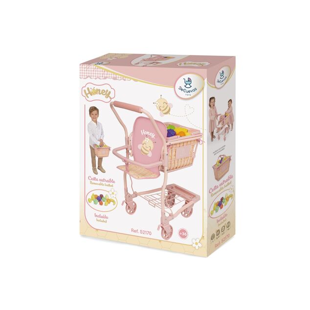 DeCuevas 52170 Carrello della spesa mobile 2 in 1 con frutta Honey 2026