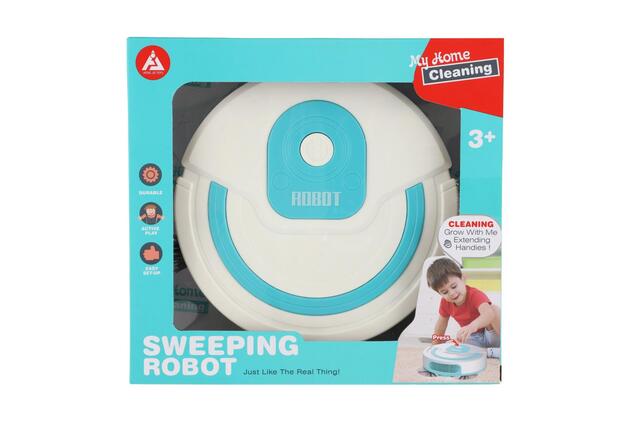 Aspirapolvere robotico in plastica 17cm a batteria con suono 22x20x6cm