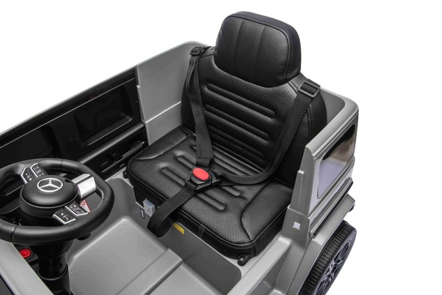 Auto elettrica Mercedes G580 12V, grigio, telecomando 2,4 GHz, Bluetooth, USB / S