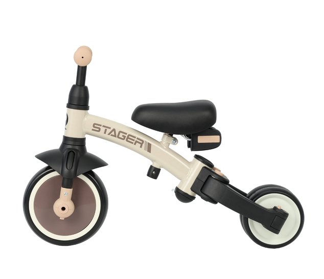 QPLAY Triciclo Stager 3 in 1 Marrone, 2-6 anni