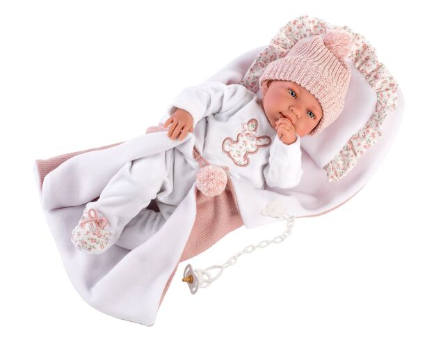 Llorens 844P NEW BORN 2 v 1 - realistická bábika bábätko so zvukmi a mäkkým látkovým telom