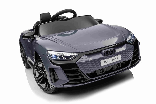 Elektrické autíčko Audi RS E-tron GT 12V, sivé, široké jednomiestne sedadlo, 2,4 GHz diaľk