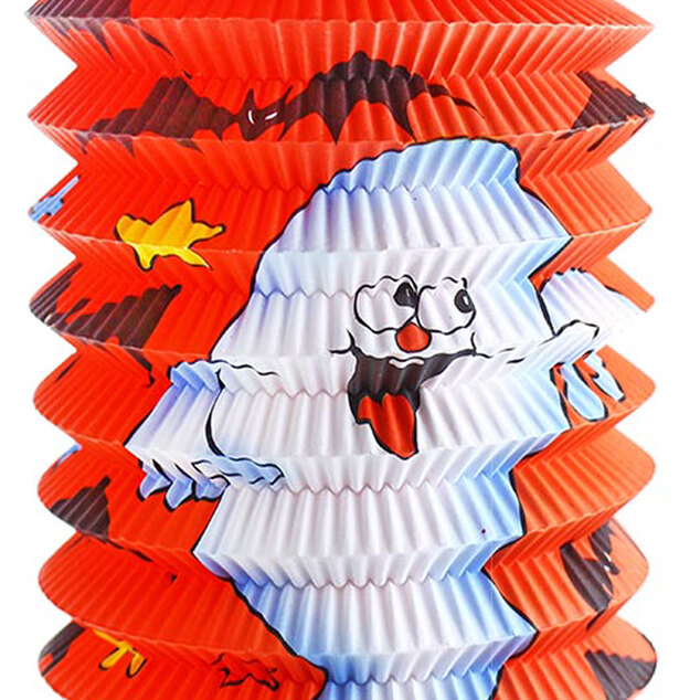 Lampión Halloween 15 cm so svietiacim prútikom 39 cm oranžový