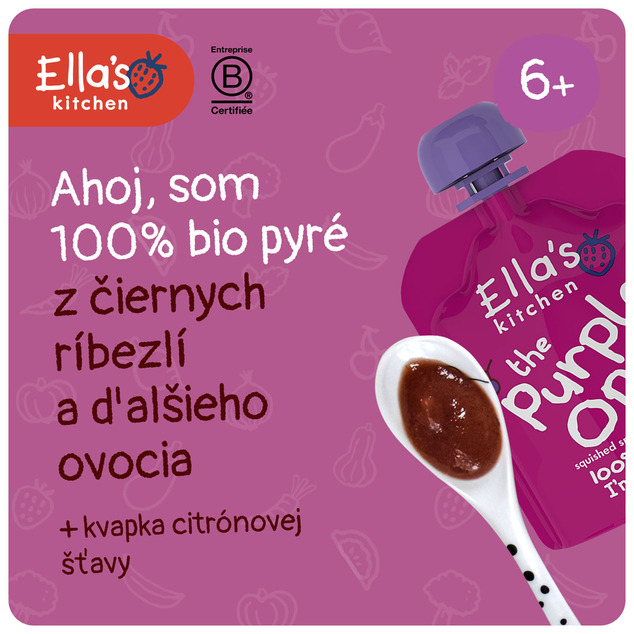 Ella's Kitchen BIO PURPLE ONE ovocné pyré s čiernymi ríbezľami (5x90 g)