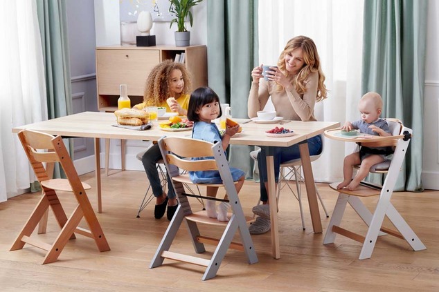 KINDERKRAFT Stolička jedálenská Enock s vložkou Grey
