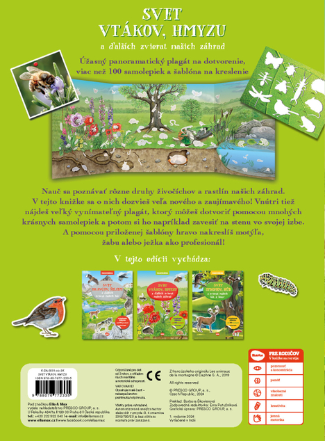 WELT DER VÖGEL, INSEKTEN und anderer Tiere unserer Gärten – Buch mit Poster und Aufklebern