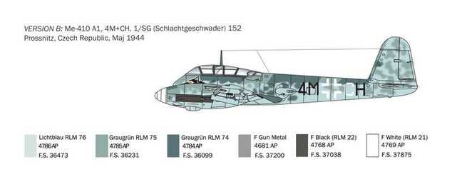 Model Kit letadlo 0074 - Me 410A-1 "HORNISSE" (1:72)