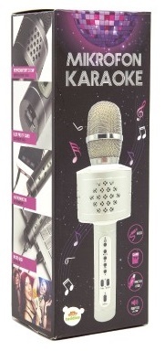 Mikrofón karaoke Bluetooth zlatý na batérie s USB káblom