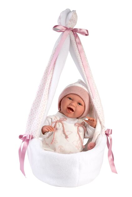 Llorens M740-06 oblečenie pre bábiku bábätko NEW BORN veľkosti 40-42 cm s nosítkom