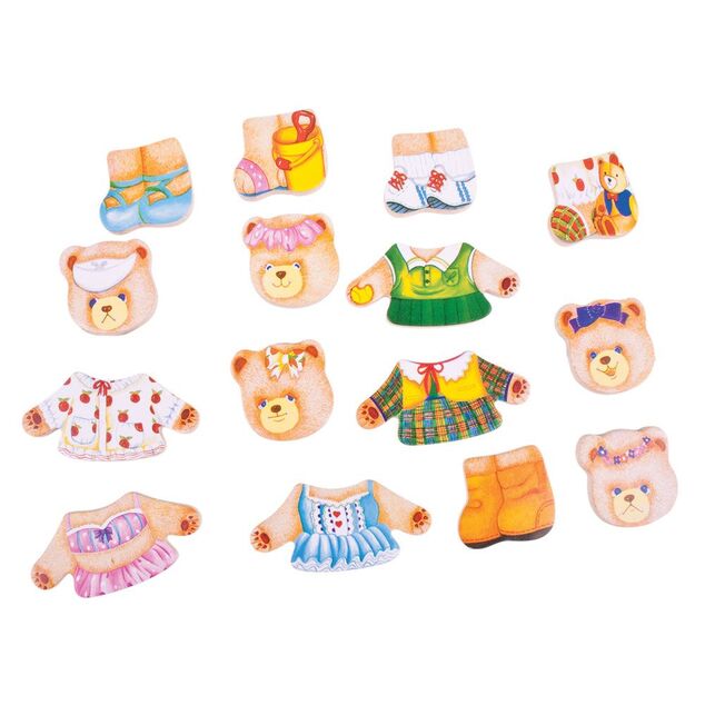 Bigjigs Toys Обличащ пъзел Мечо семейство