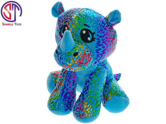 Nashorn Star Sparkle Plüsch blau 16cm sitzend