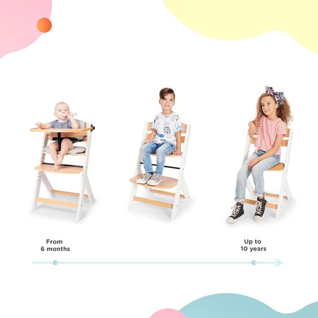 KINDERKRAFT Stolička jedálenská Enock s vložkou White