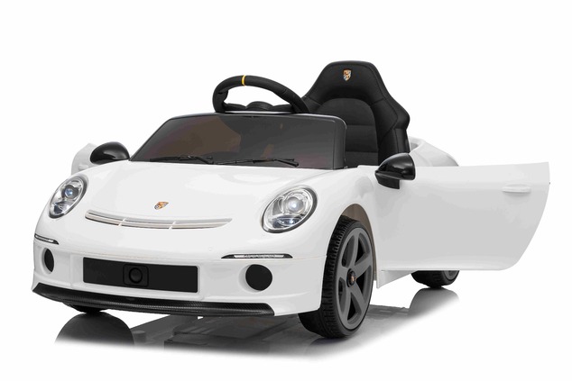 Elektrické autíčko RUF GT 12V, biele, Otváracie dvere, 2.4 GHz diaľkové ovládanie, LED sve