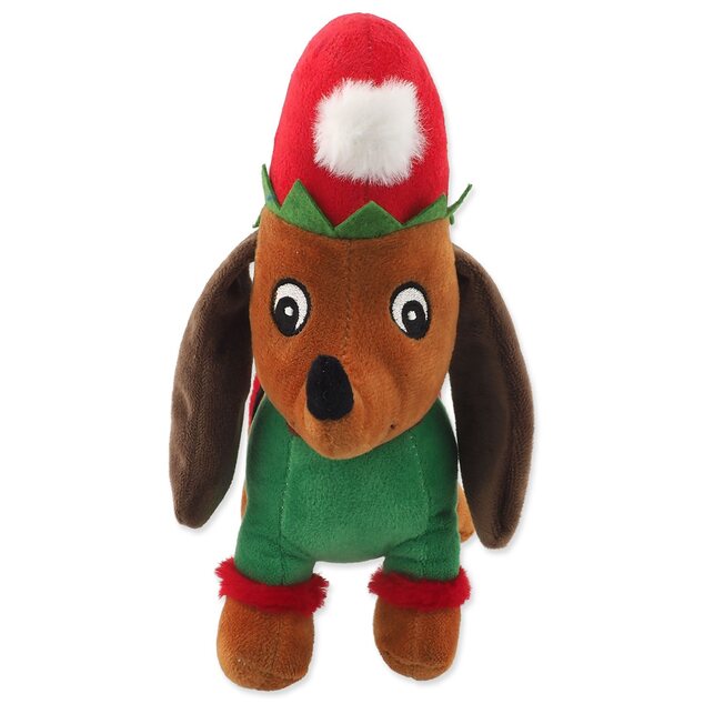 Hračka Dog Fantasy Winter tale Jazvečík plyš pískací zelený 27cm