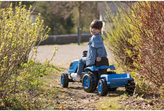 Smoby Šliapací traktor Farmer XL modrý s vozíkom