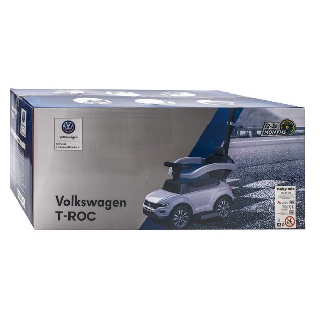 Detské odrážadlo s vodiacou tyčou Baby Mix VOLKSWAGEN T-ROC biele