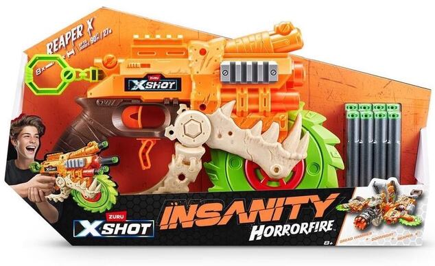 ZURU X-SHOT Insanity Horrorfire 8 šípok