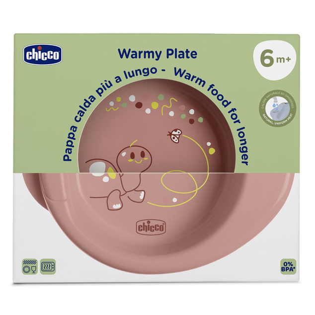 CHICCO Tanjur protivklizni koji održava toplu hranu pink 6m+