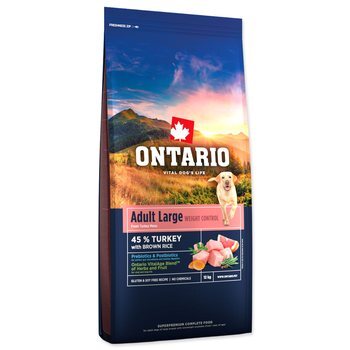 Krmivo Ontario Large Weight Control Turkey &amp; Brown Rice 12kg
