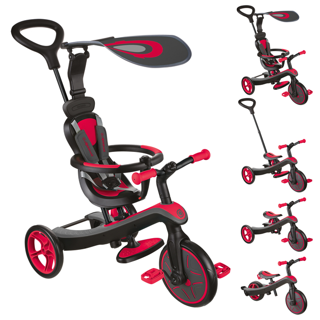 Globber Detská Trojkolka 4v1 - New Red