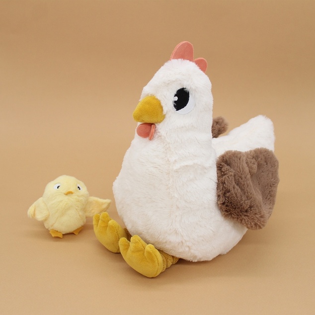 PTIPOTOS Plüschhuhn Pioupiou weiß - Mama mit Baby