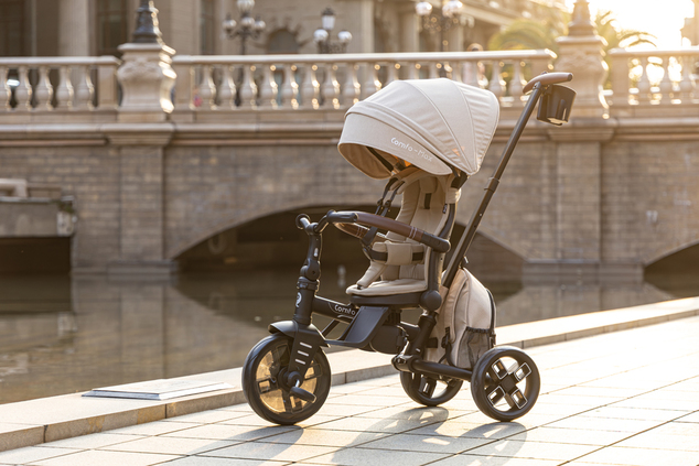 QPLAY Trojkolka Comfo Max Beige, 8 v 1, vek 10-72 mesiacov