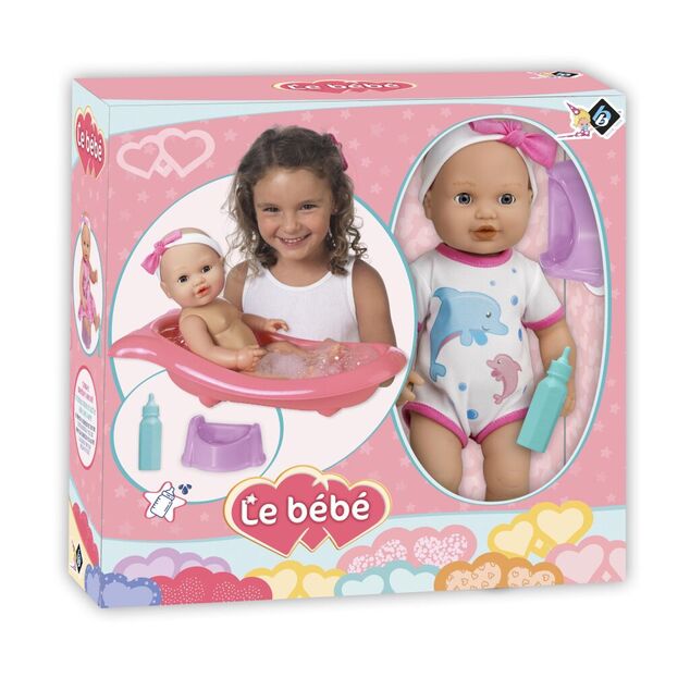 Bábika čurajúca set s vaničkou 41cm