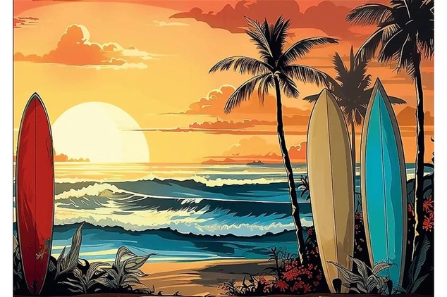 Trefl Puzzle 1000 USA Collection: Surfing Sunset