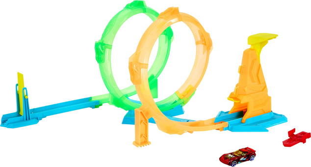 Mattel Hot Wheels Neon Speeder Doppel-Loop Doppelschleife