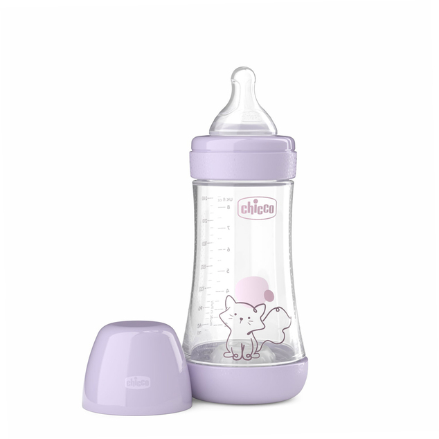 CHICCO Biberón anticólico Perfect5 240 ml niña flujo medio 2m+